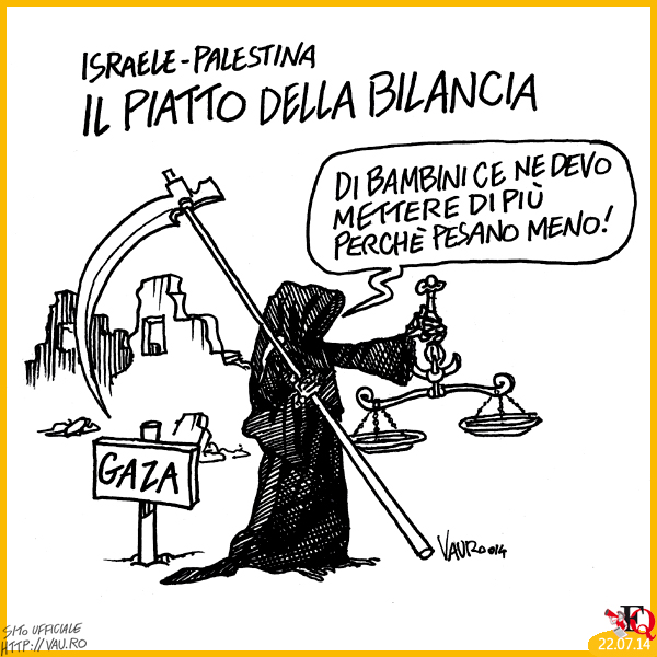 Israele-Palestina - Il piatto della bilancia (Vauro)
